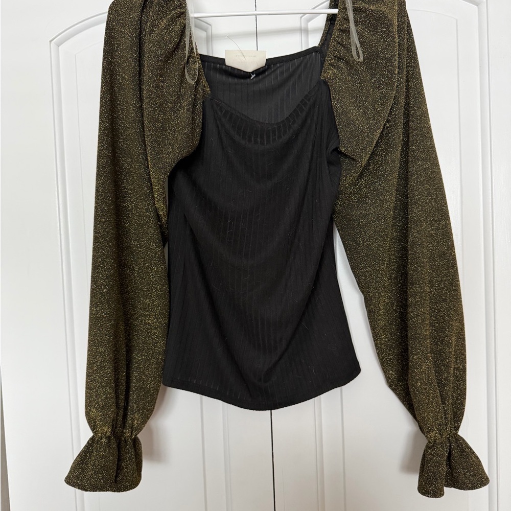 Elegant Black and Gold Blouse